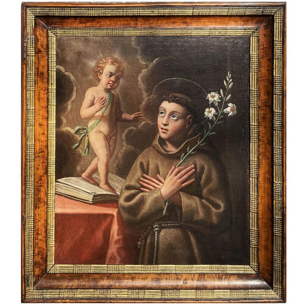 Scuola Emiliana, XVII secolo, Sant'Antonio di Padova con il Bambin Gesù