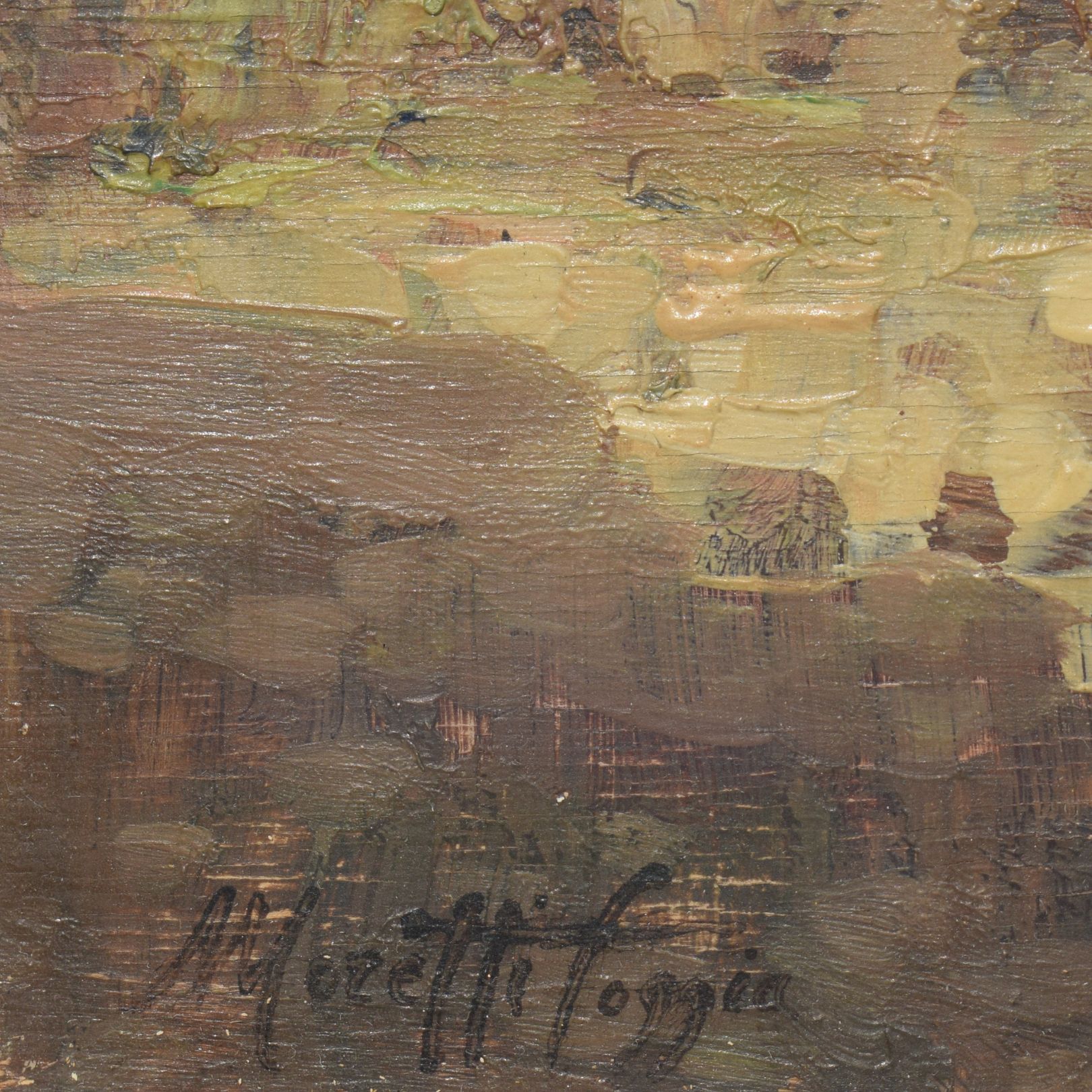 Mario Moretti Foggia (1882 - 1954), Veduta lacustre con lavandaia - immagine 10