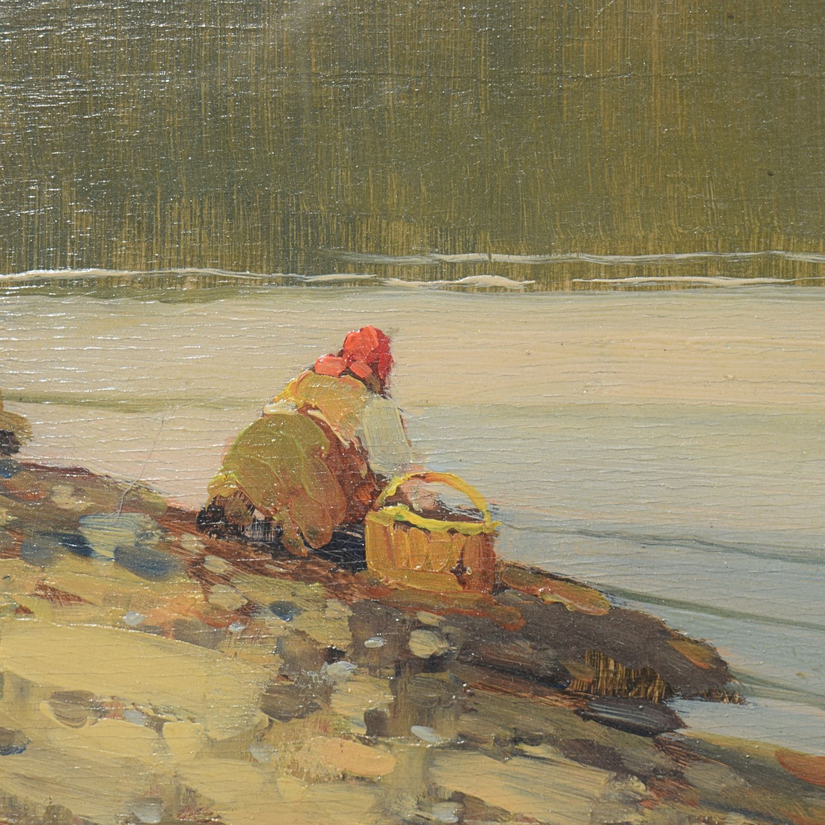 Mario Moretti Foggia (1882 - 1954), Veduta lacustre con lavandaia - immagine 4