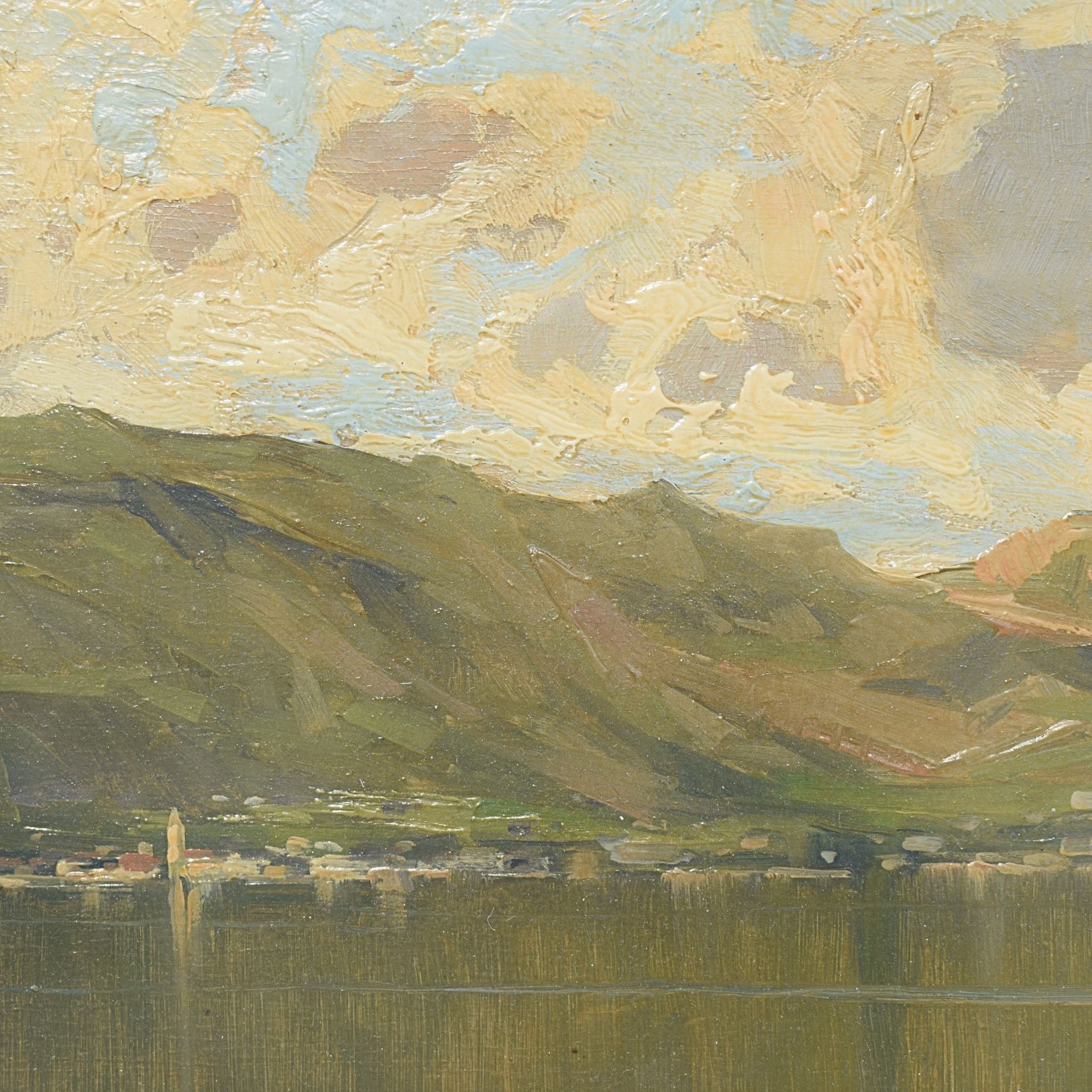 Mario Moretti Foggia (1882 - 1954), Veduta lacustre con lavandaia - immagine 5