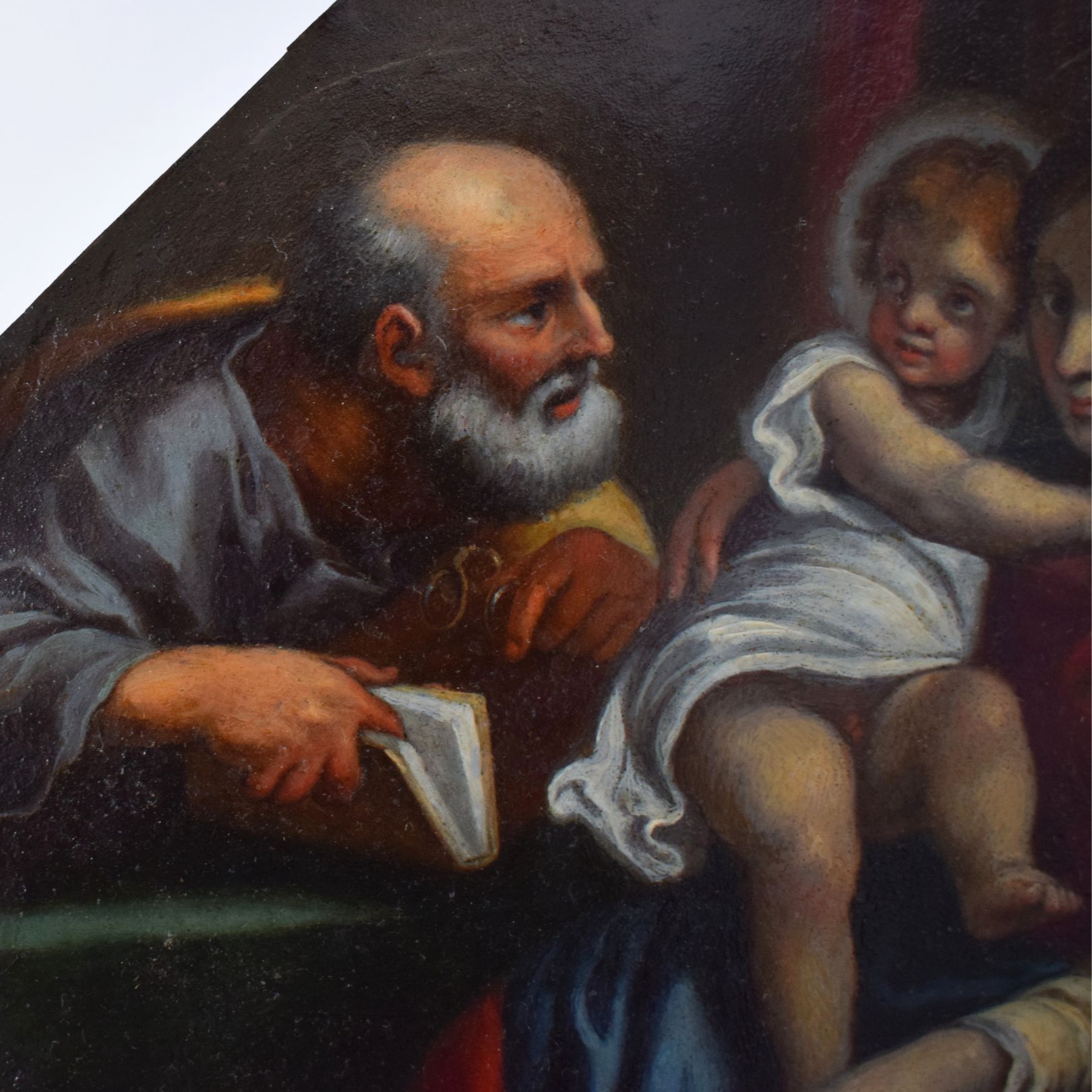 Sacra Famiglia con San Giovannino su rame, da Annibale Carracci - immagine 3