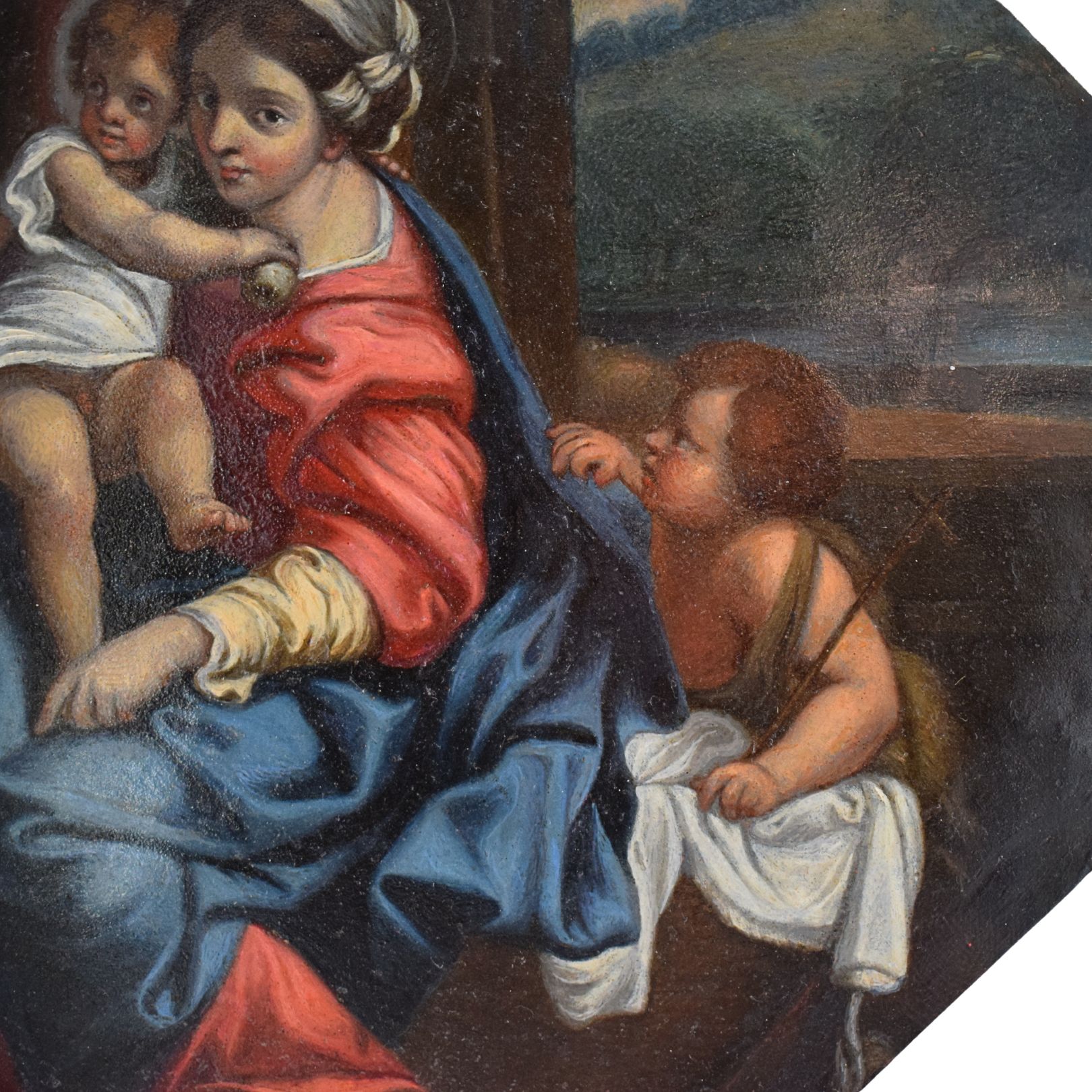 Sacra Famiglia con San Giovannino su rame, da Annibale Carracci - immagine 4