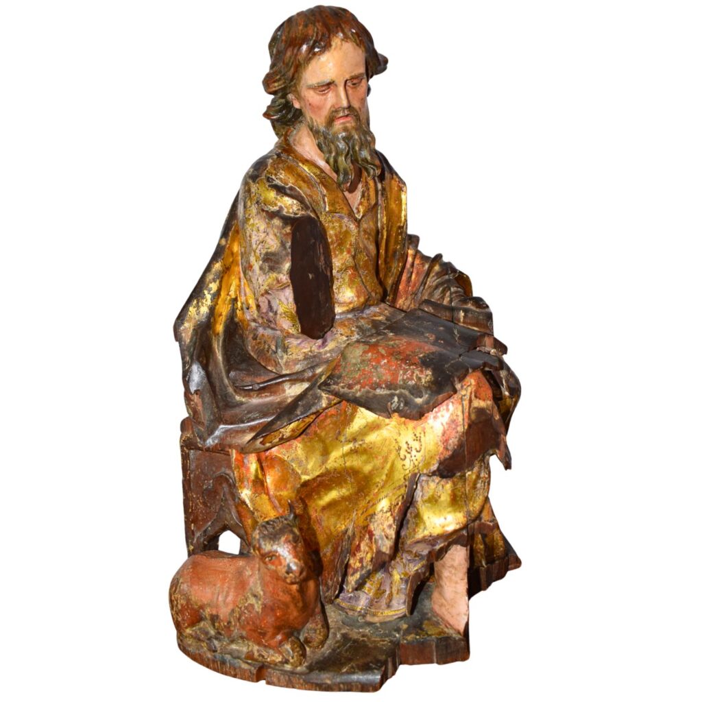 San Luca Evangelista, scultura lignea policroma e dorata del XVI secolo