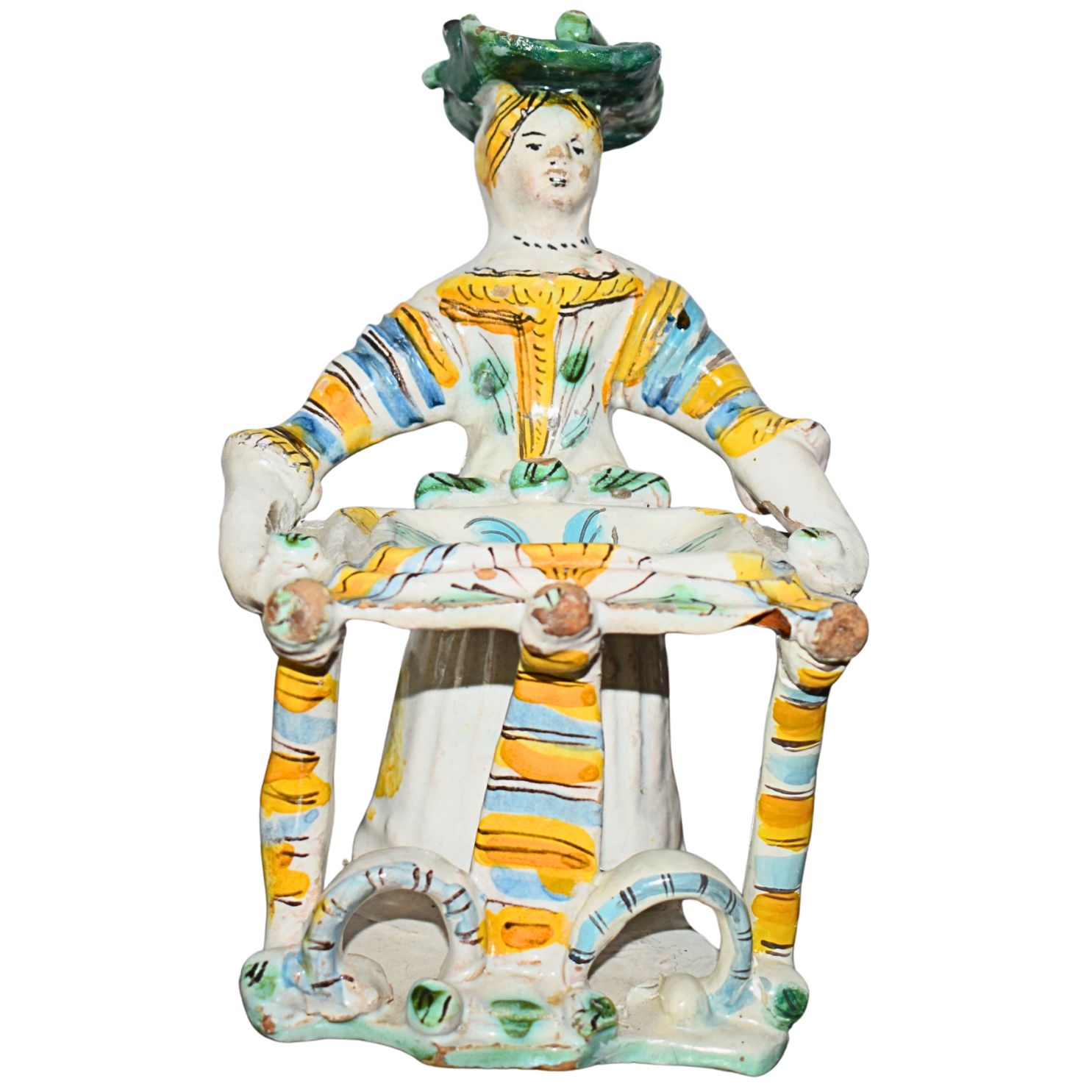 Saliera antica in maiolica policroma di Ariano Irpino, XVII secolo - immagine 2