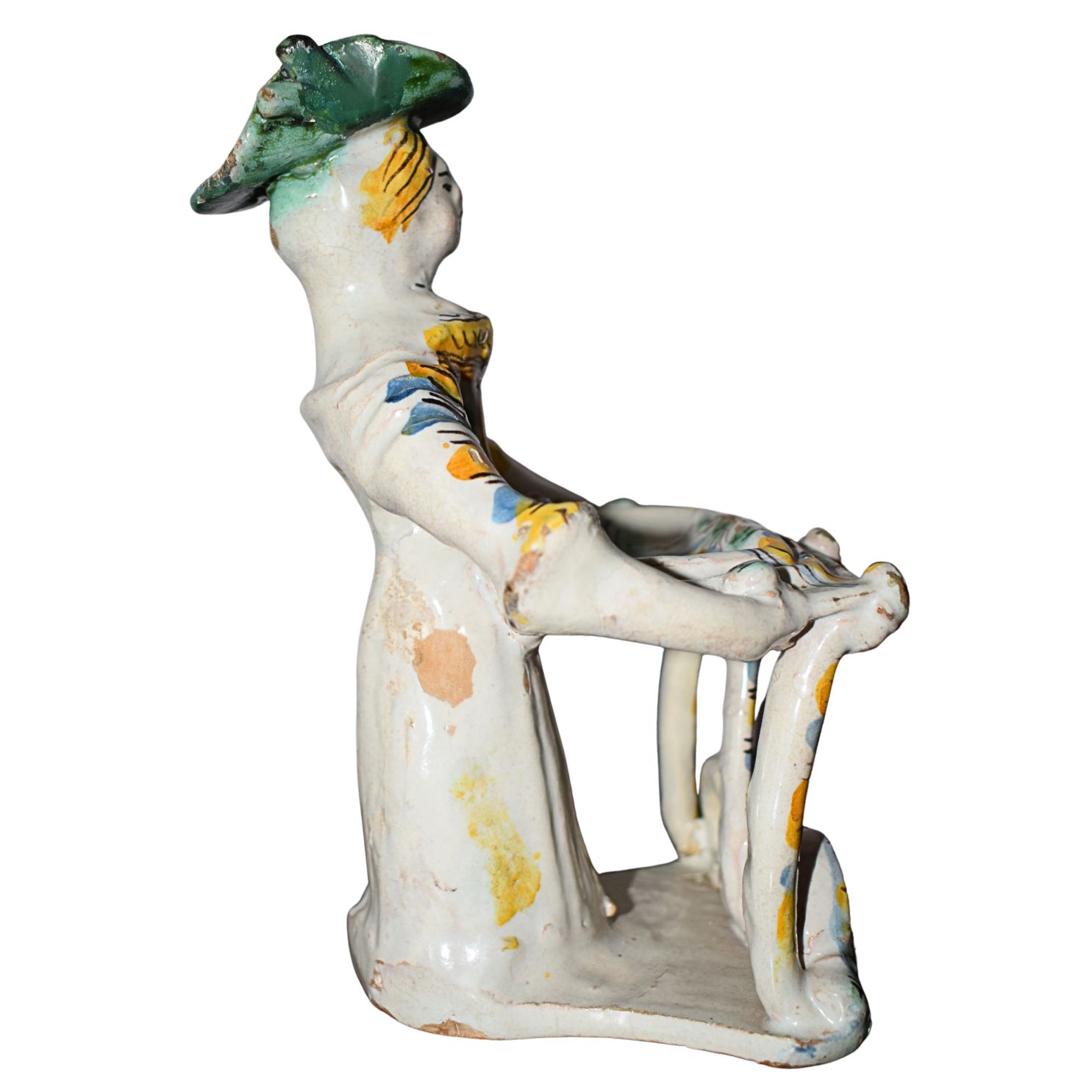 Saliera antica in maiolica policroma di Ariano Irpino, XVII secolo - immagine 3